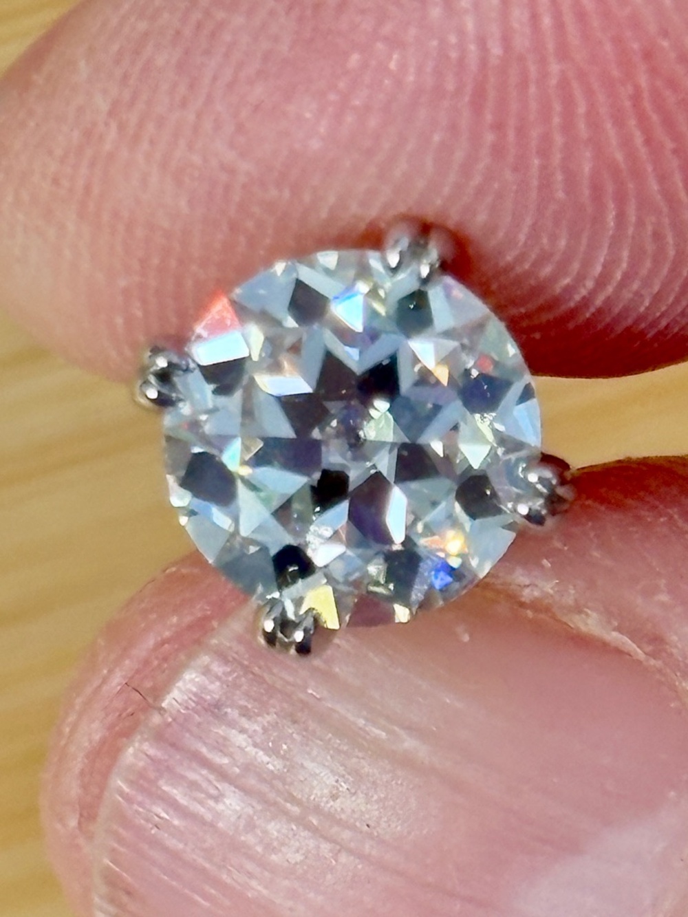 4ctw Old European Cut Moissanite studs in Argentium silver! Victorian charm! - Picture 14 of 16